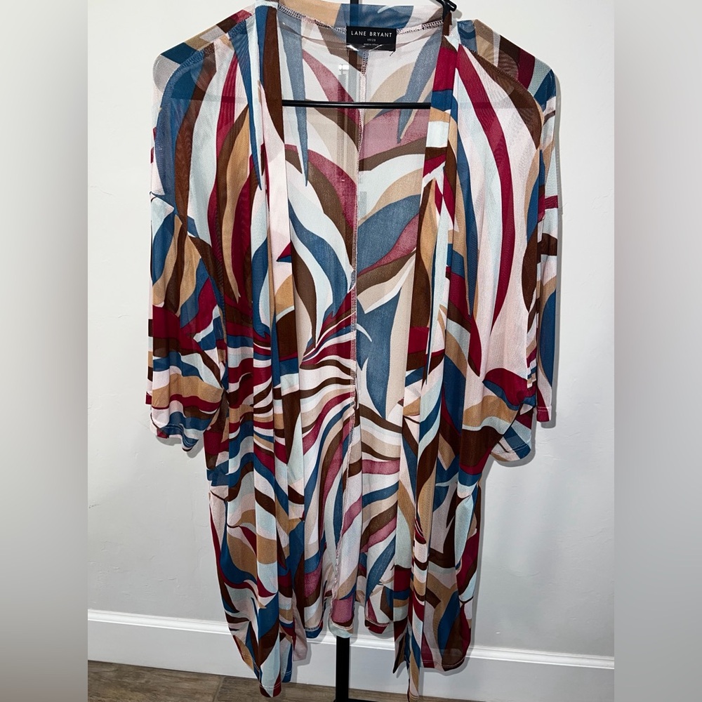 Lane Bryant Multicolor Patterned Kimono